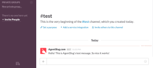 Slack Incoming webhooks create webhook - save it and check the test message