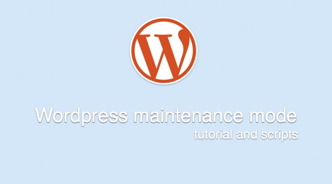 Maintenance mode - Wordpress